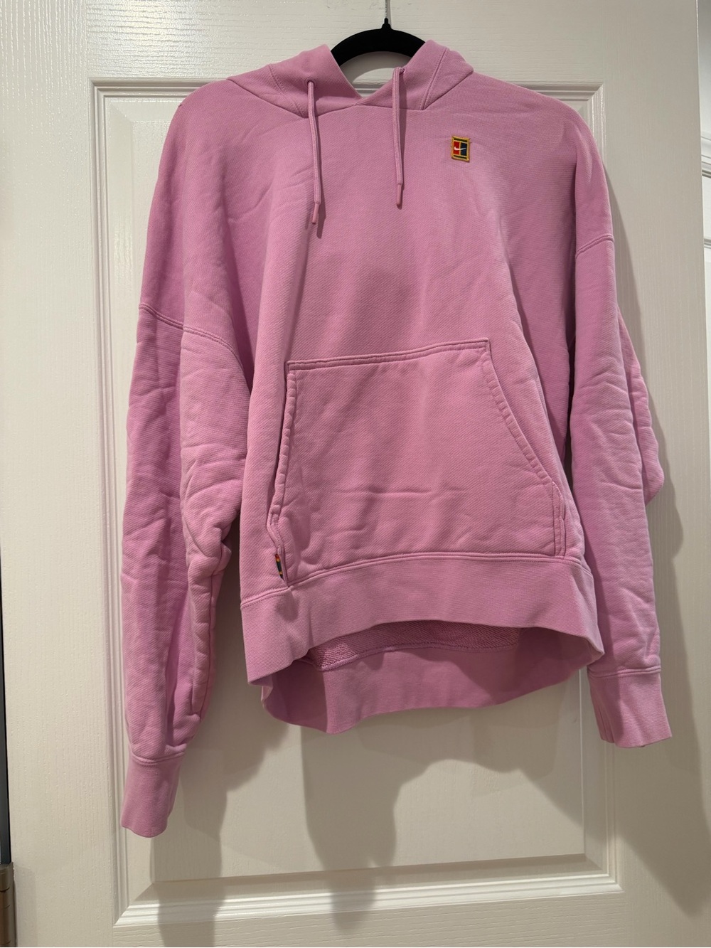 Nike Pink Pullover Hoodie with Subtle Logo Loose Fit Size M